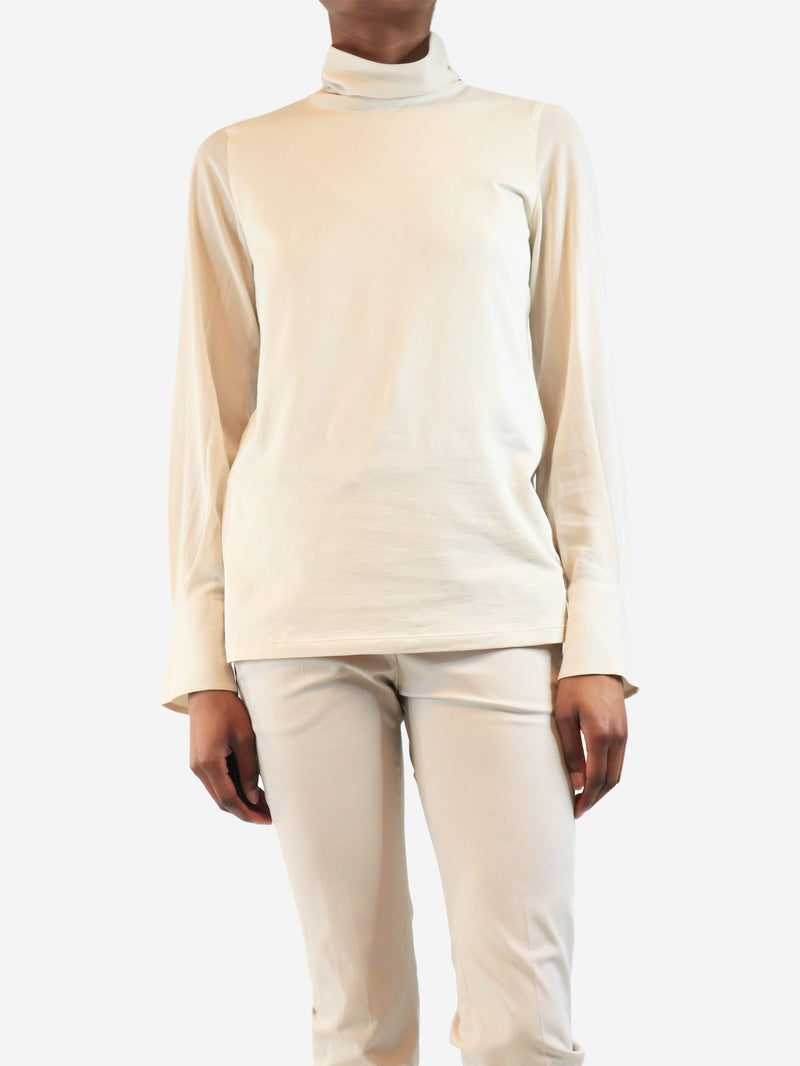 Cream high-neck top - size S Tops Brunello Cucinelli 