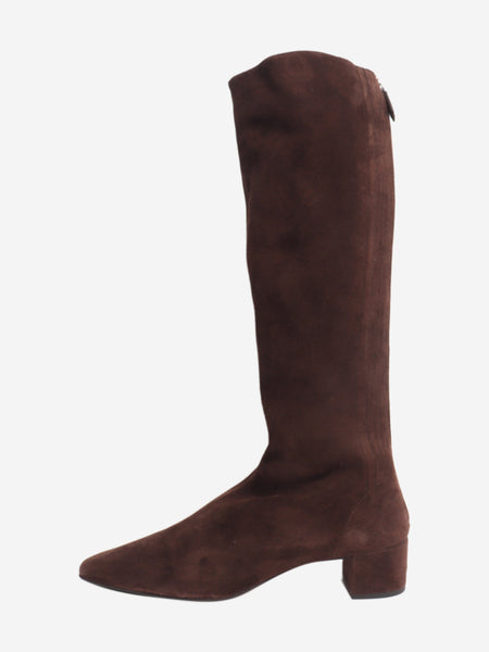 Brown suede knee-high boots - size EU 41.5 product image