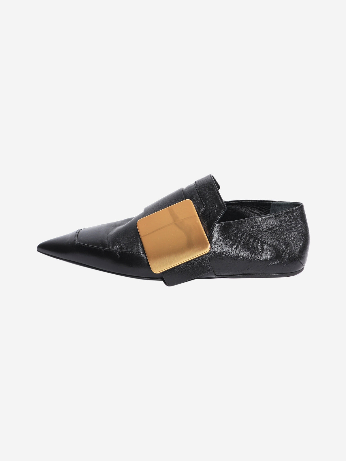 Black leather buckle flat shoes - size EU 38 Flat Shoes Jil Sander 