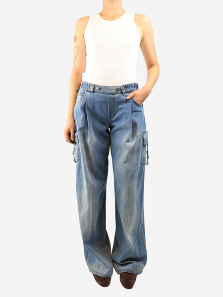 Blue combat jeans - size UK 8 alternate image