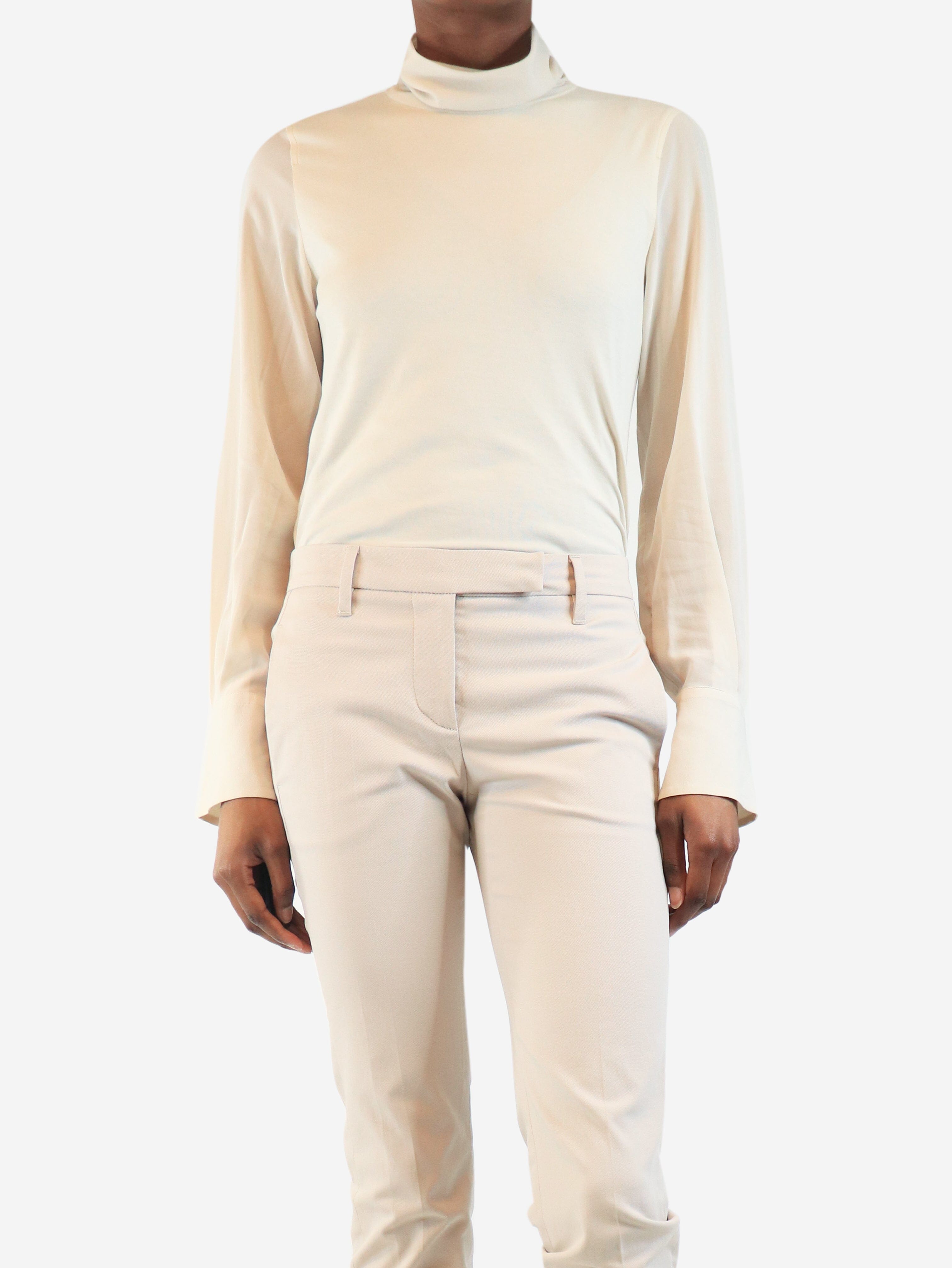 Cream high-neck top - size S Tops Brunello Cucinelli 