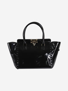 Valentino Black studded patent top handle bags