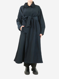 Issey Miyake Navy trench coat with belt - size