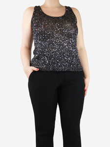 Missoni Black and silver sequin sleeveless top - size UK 16