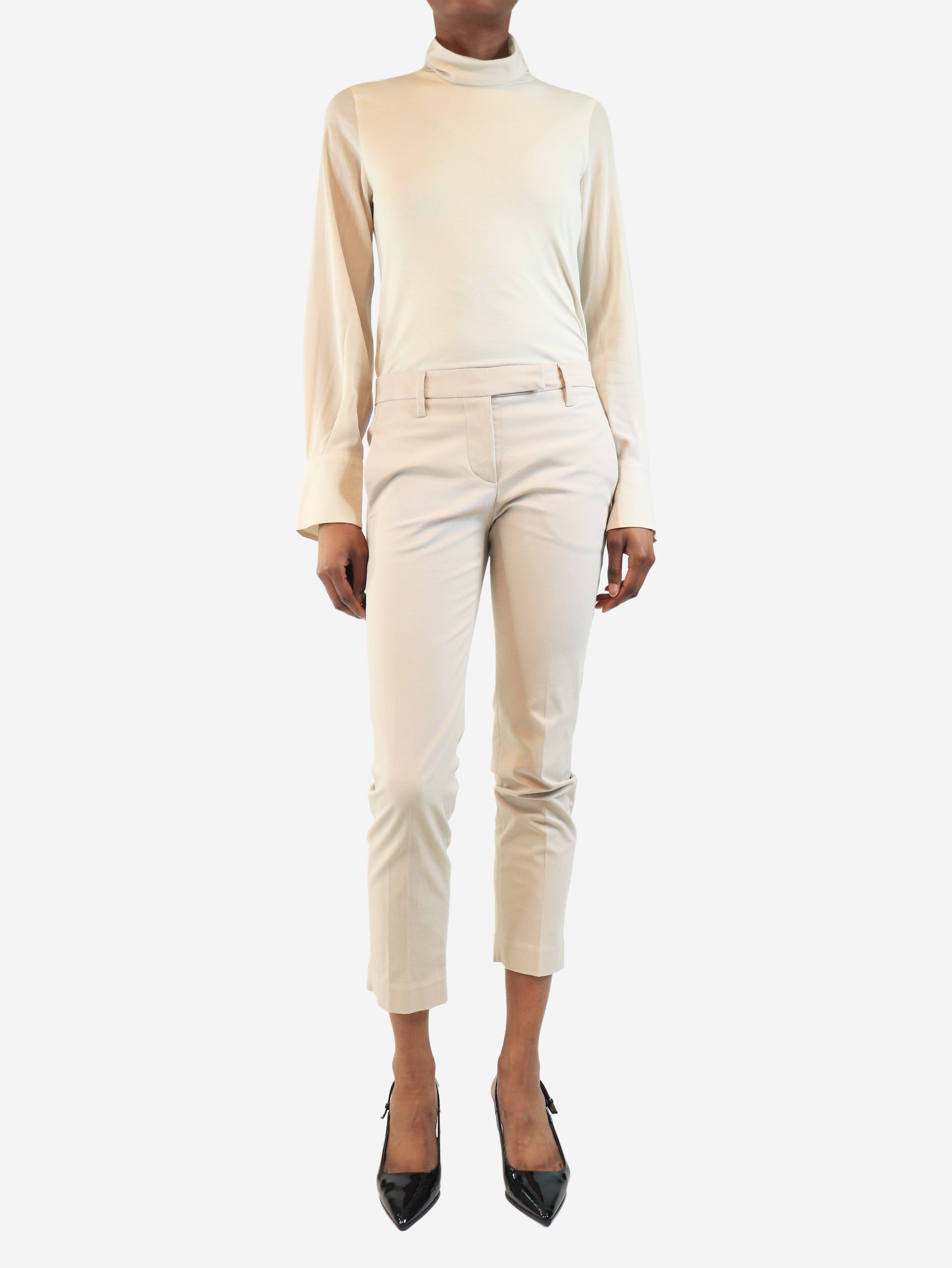 Pale pink cotton trousers - size UK 6 Trousers Brunello Cucinelli 