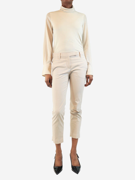 Pale pink cotton trousers - size UK 6 alternate image