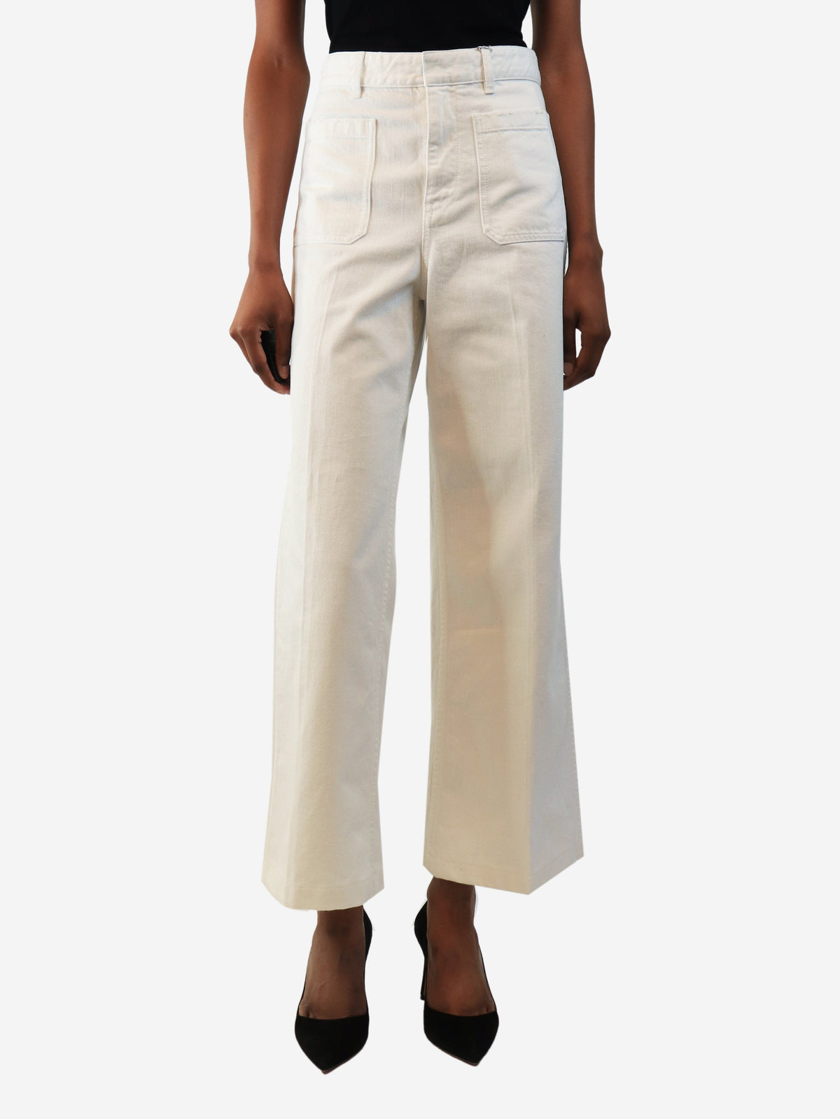White straight-leg jeans - size UK 8 Trousers Dior 