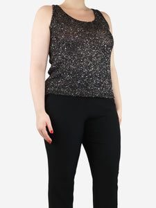 Missoni Black and silver sequin sleeveless top - size UK 16