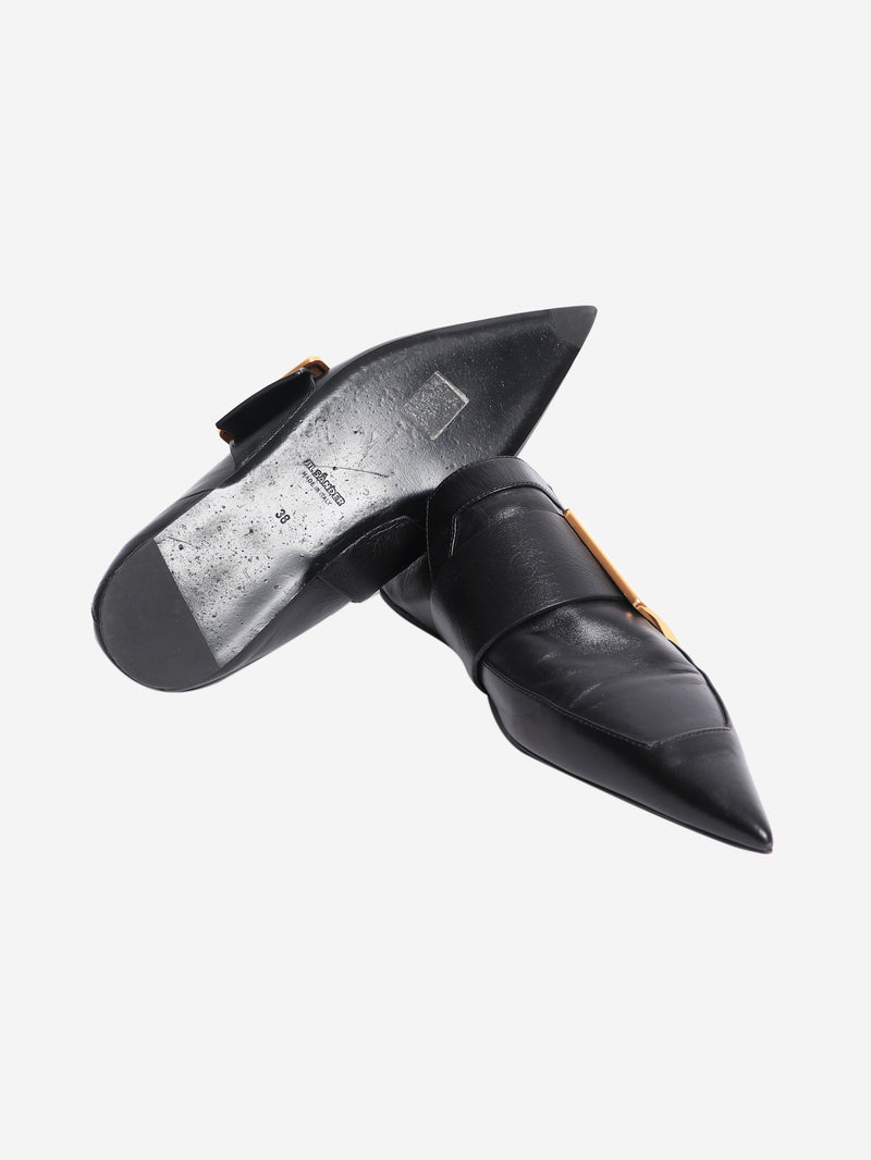 Black leather buckle flat shoes - size EU 38 Flat Shoes Jil Sander 