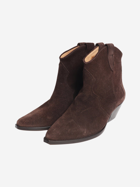 Brown suede ankle boots - size EU 39 alternate image