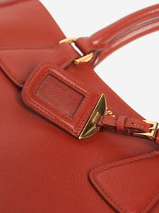 Prada Maroon Saffiano leather Galleria 2way bag