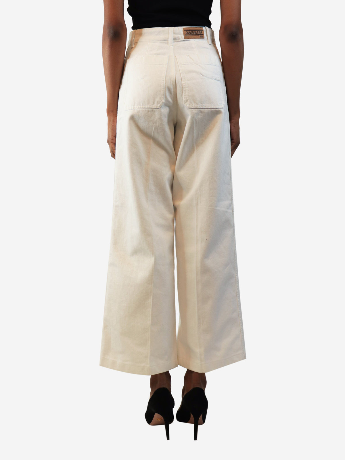 White straight-leg jeans - size UK 8 Trousers Dior 