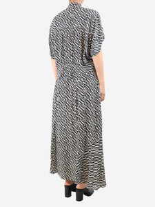 Isabel Marant Etoile Black and white geometric-print shirt and midi skirt - size UK 10