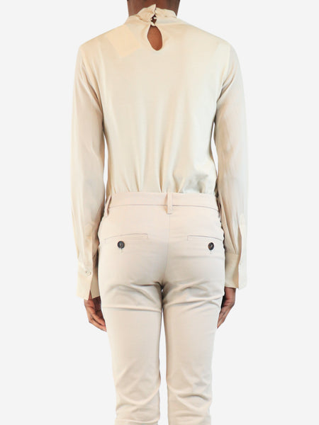 Cream high-neck top - size S alternate image