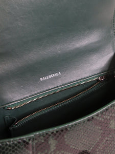 Balenciaga Green small python Hourglass 2way bag