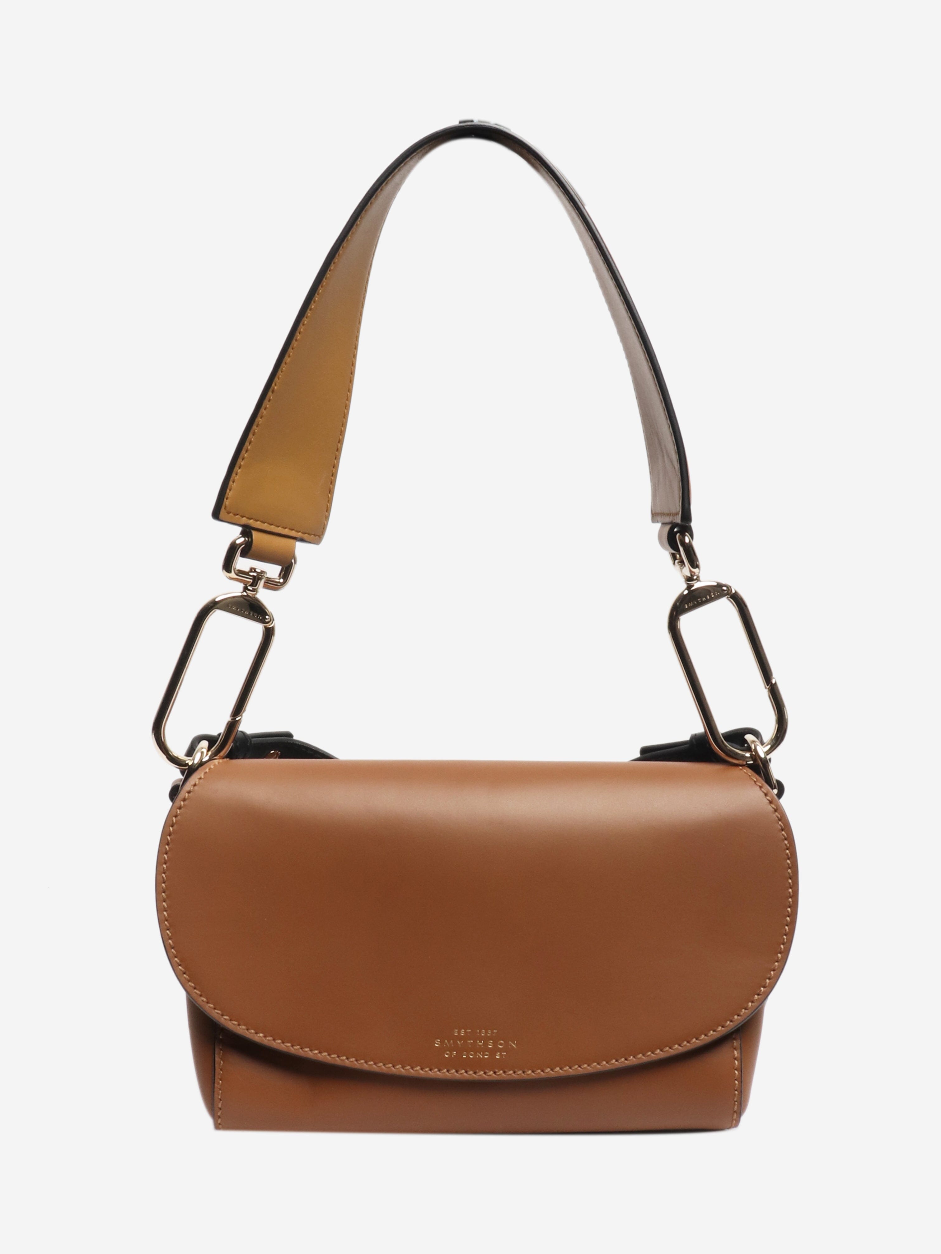 Brown Equestrian leather crossbody bag Cross-body bags Smythson 