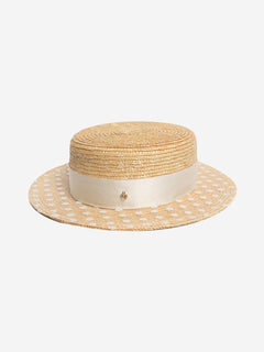 Natural embroidered straw hat Hats Maison Michel 
