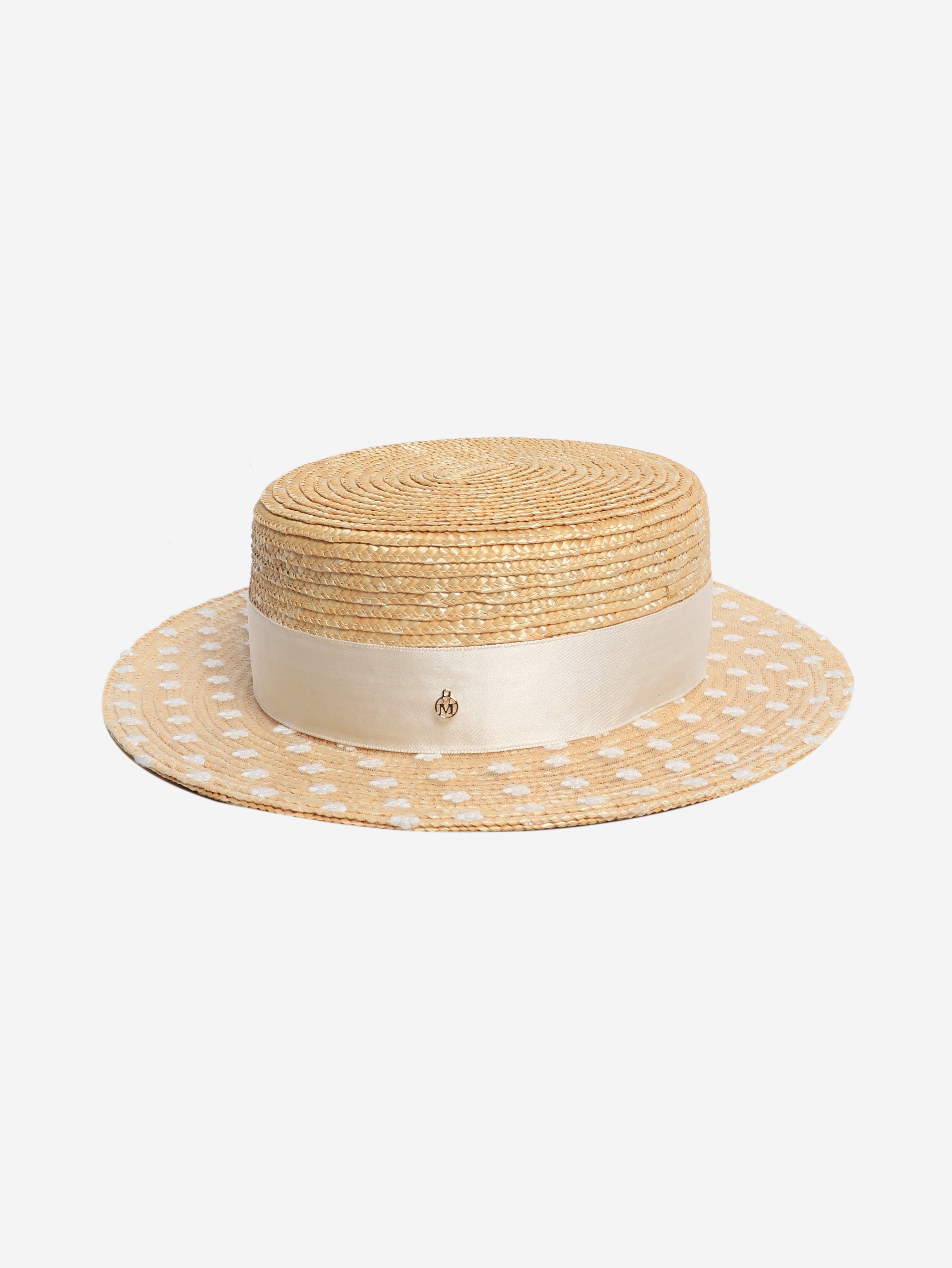 Natural embroidered straw hat Hats Maison Michel 