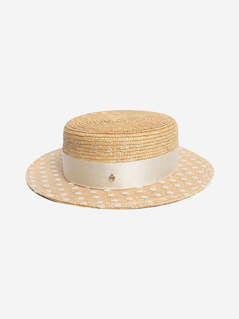 Natural embroidered straw hat Hats Maison Michel 