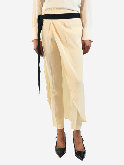 Cream silk trousers with skirt piece - size UK 6 Trousers Brunello Cucinelli 