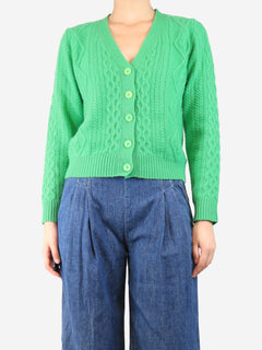 Green cashmere cardigan - size UK 8 Knitwear Jumper 1234 