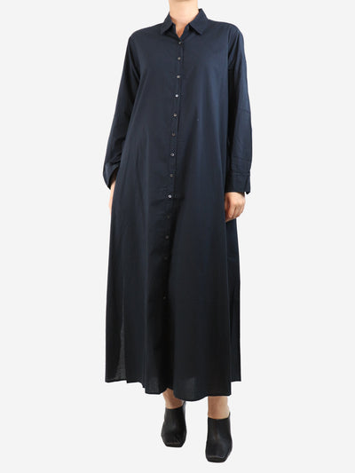 Black cotton midi shirt dress - size S Dresses Xirena 