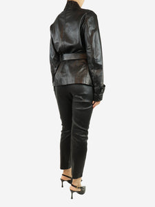 Vince Black leather jacket and trousers set - size L