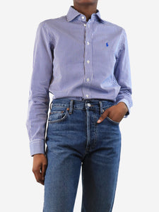 Polo Ralph Lauren Blue and white striped shirt - size UK 6