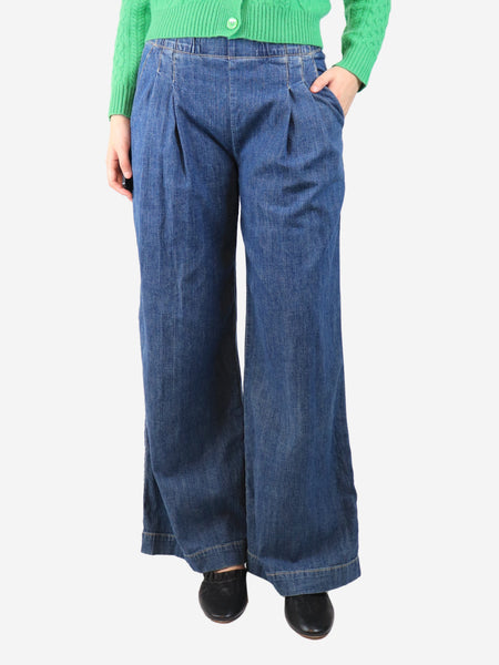 Blue denim wide-leg trousers - size UK 8 product image