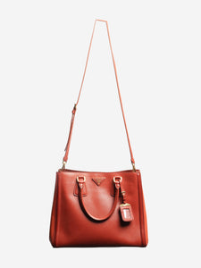 Prada Maroon Saffiano leather Galleria 2way bag