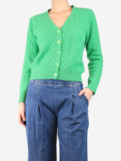 Green cashmere cardigan - size UK 8 Knitwear Jumper 1234 