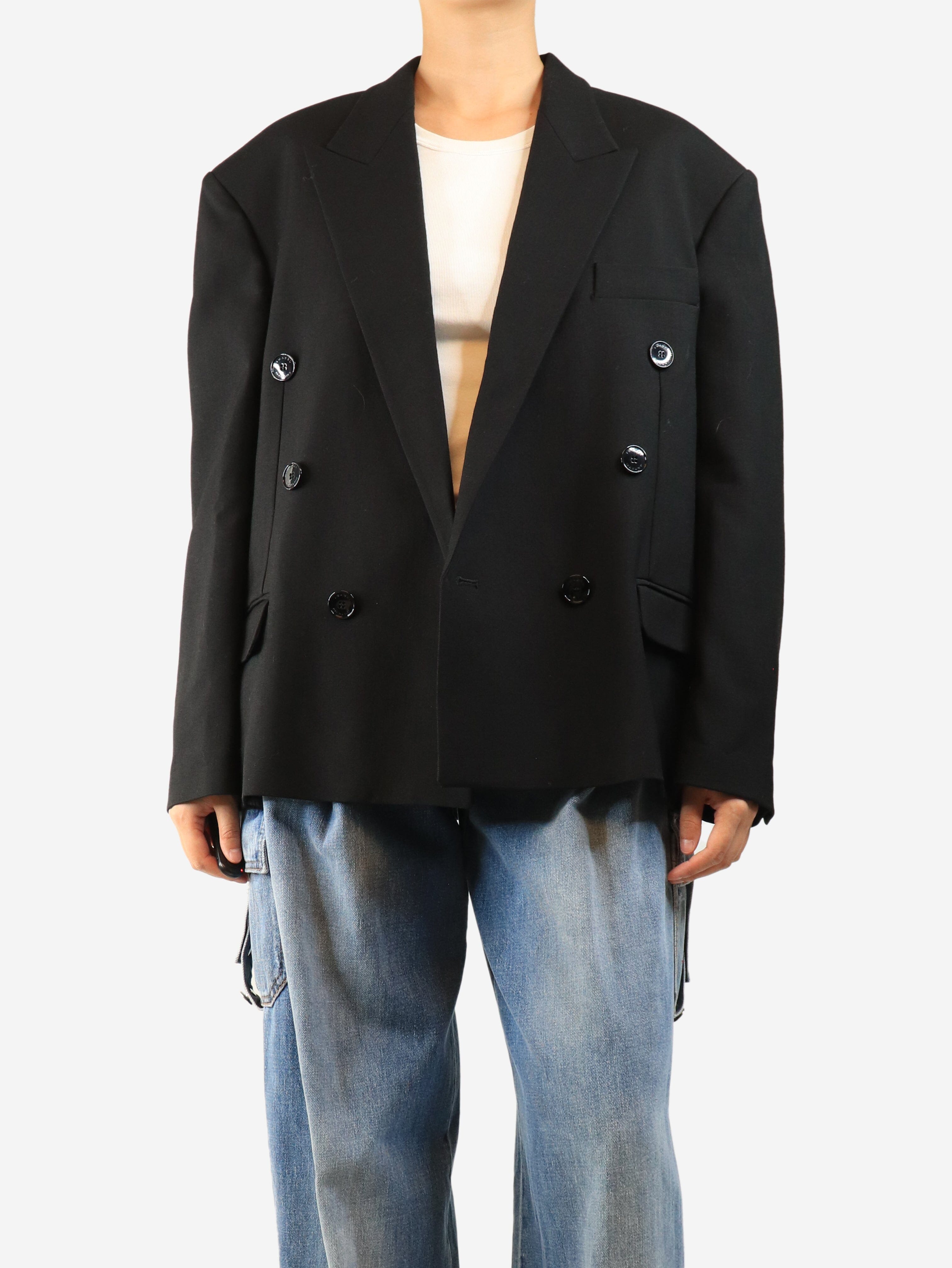 Black Klero double-breasted jacket - size UK 10 Coats & Jackets Isabel Marant 
