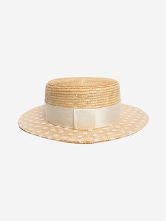 Natural embroidered straw hat Hats Maison Michel 