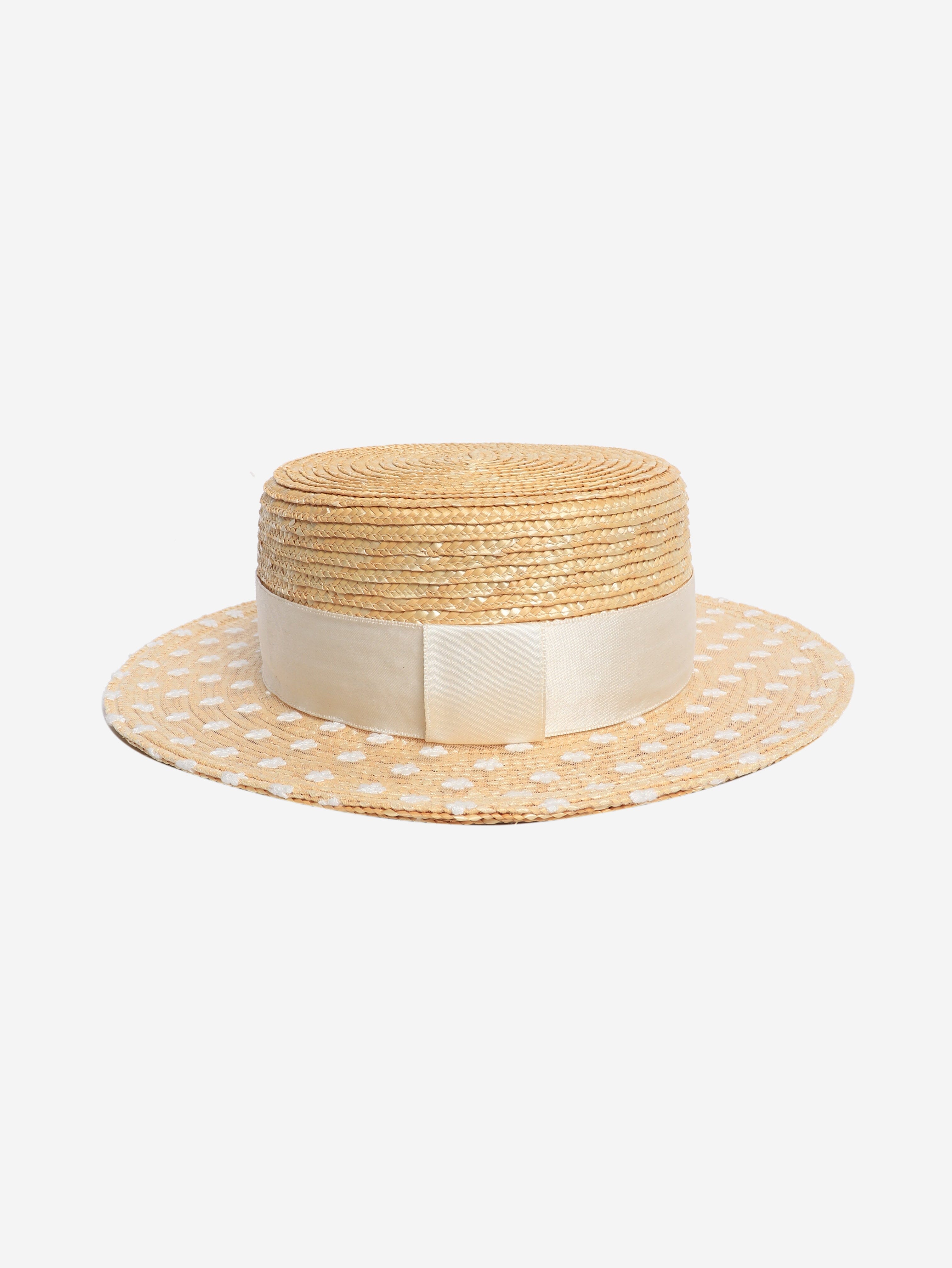 Natural embroidered straw hat Hats Maison Michel 