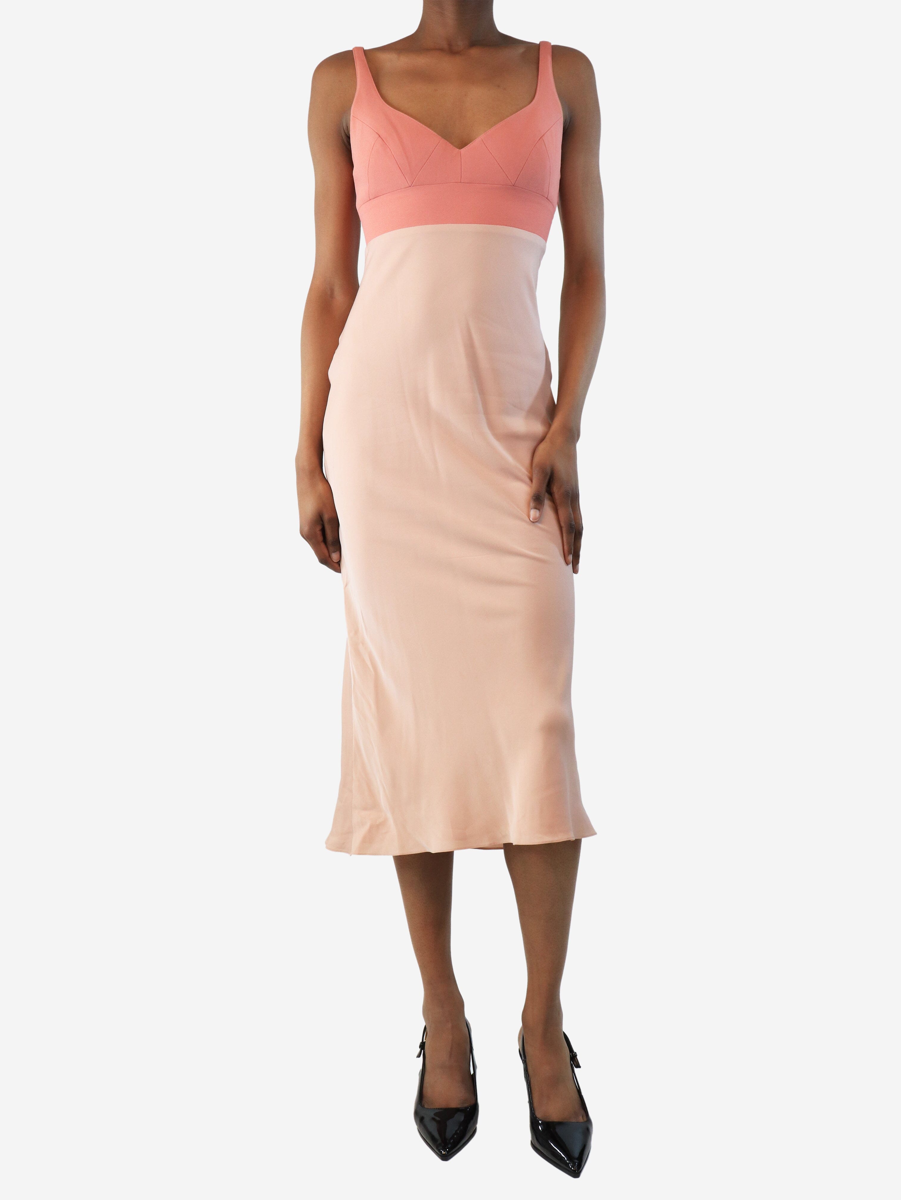 Pink midi tonal dress - size UK 4 Dresses Tome 