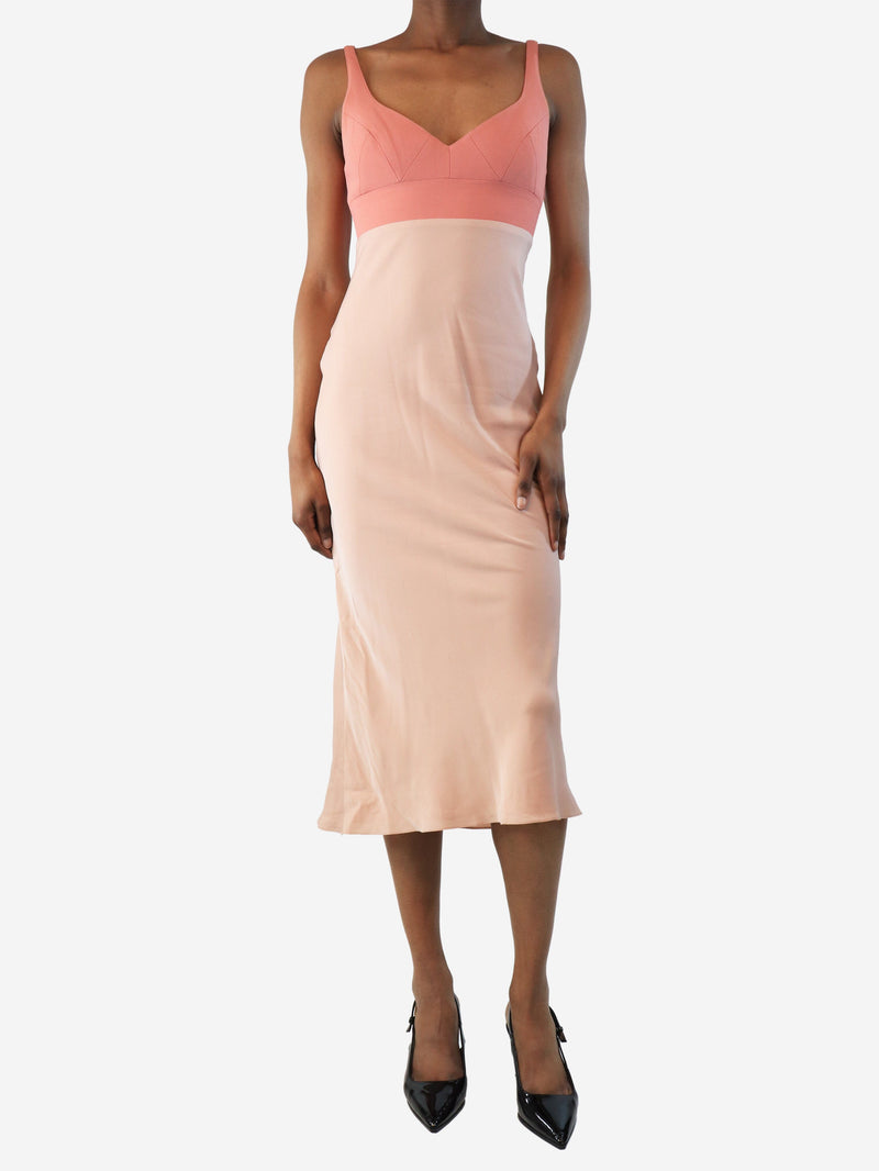 Pink midi tonal dress - size UK 4 Dresses Tome 