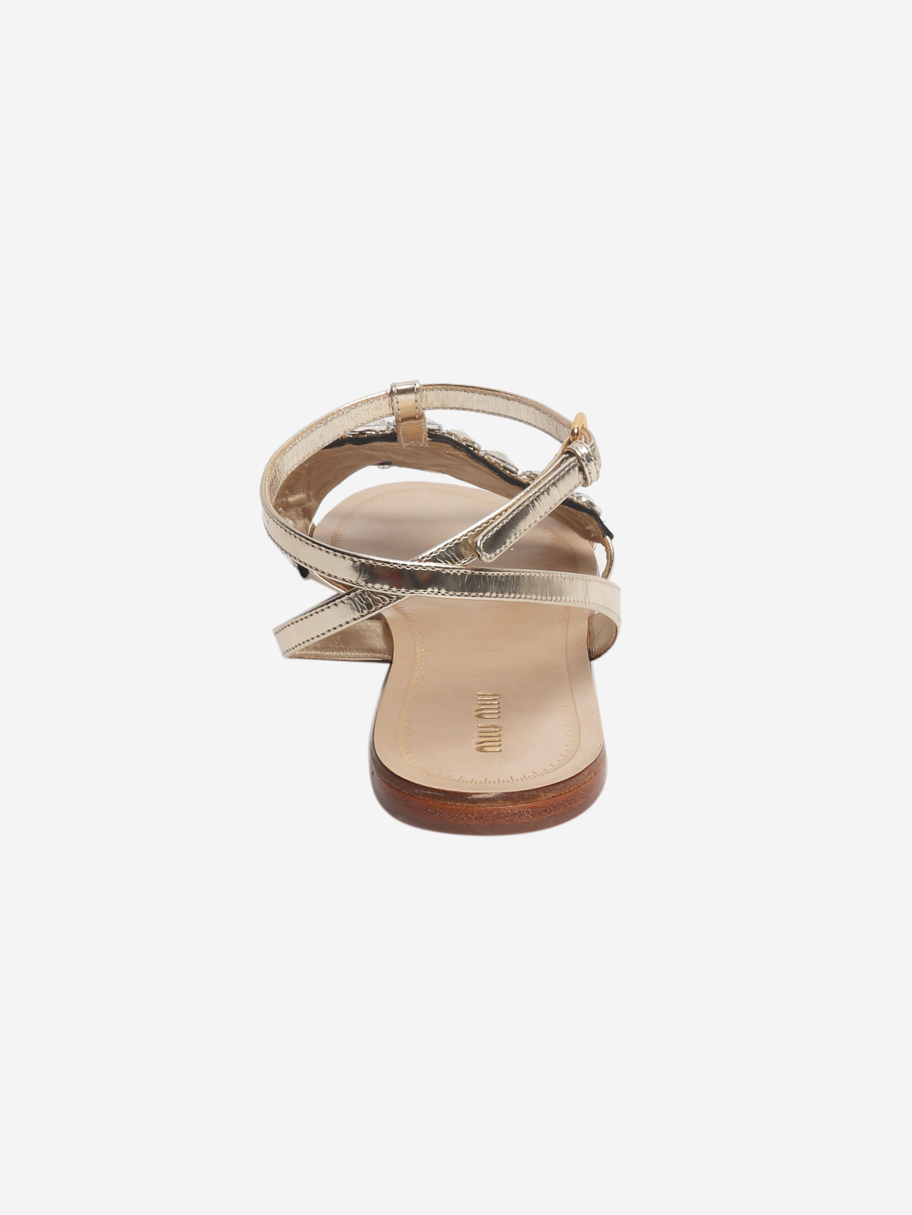 Gold diamante ace of spades sandals - size EU 39 (UK 6)