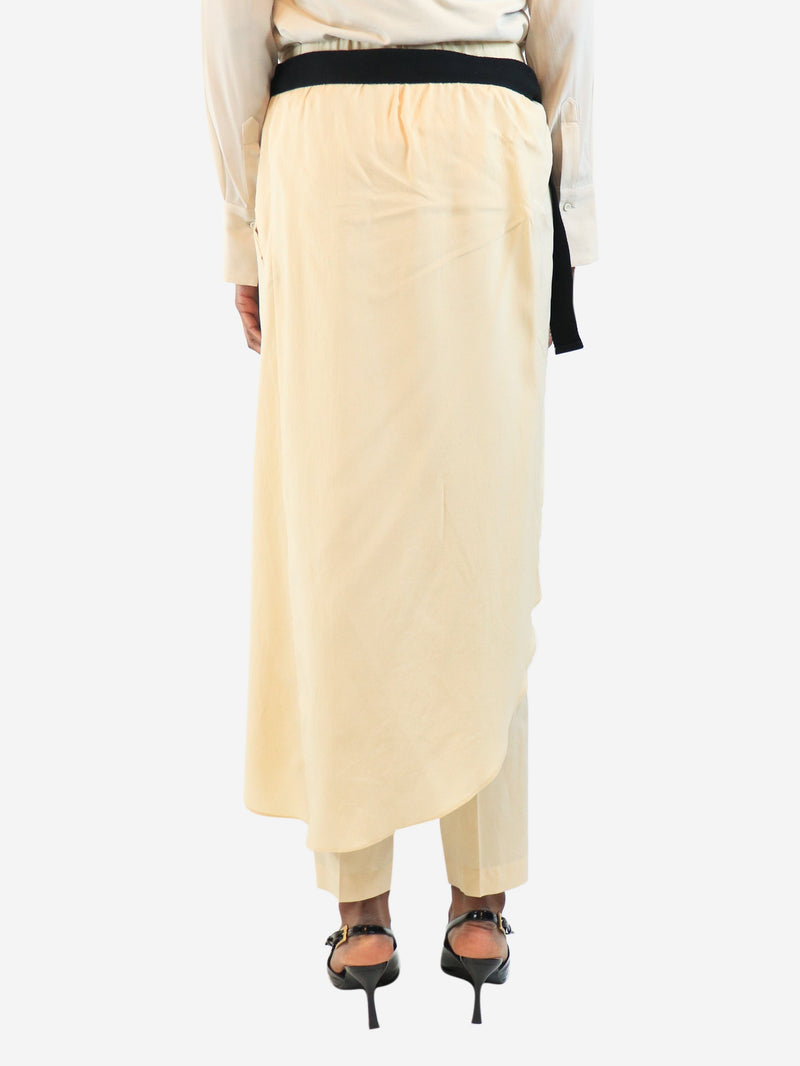 Cream silk trousers with skirt piece - size UK 6 Trousers Brunello Cucinelli 