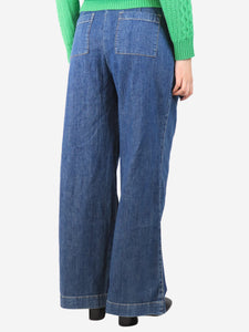 James Perse Blue denim wide-leg trousers - size UK 8