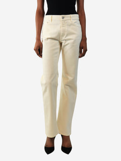 Cream straight-leg jeans - size UK 6