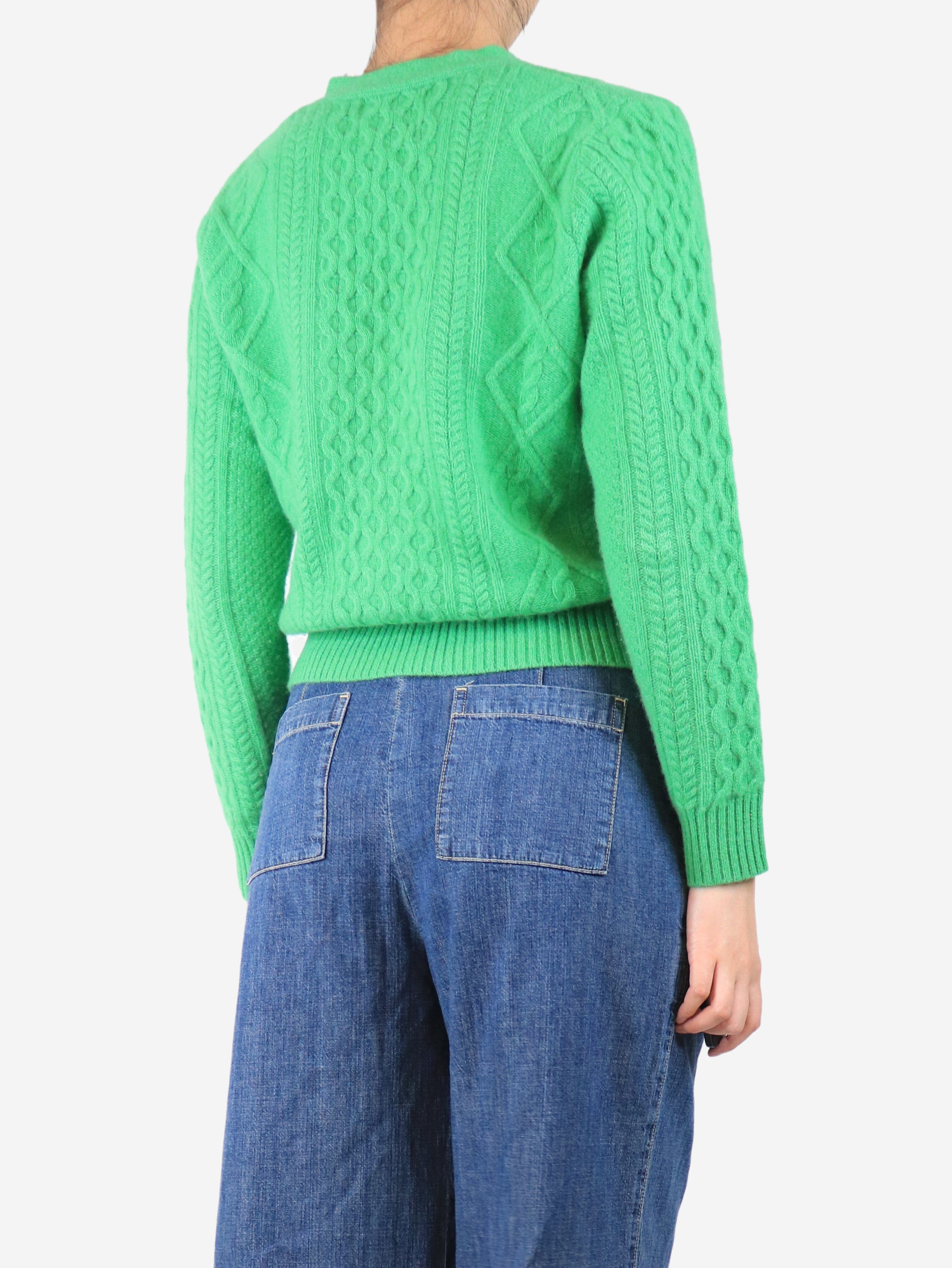 Green cashmere cardigan - size UK 8 Knitwear Jumper 1234 