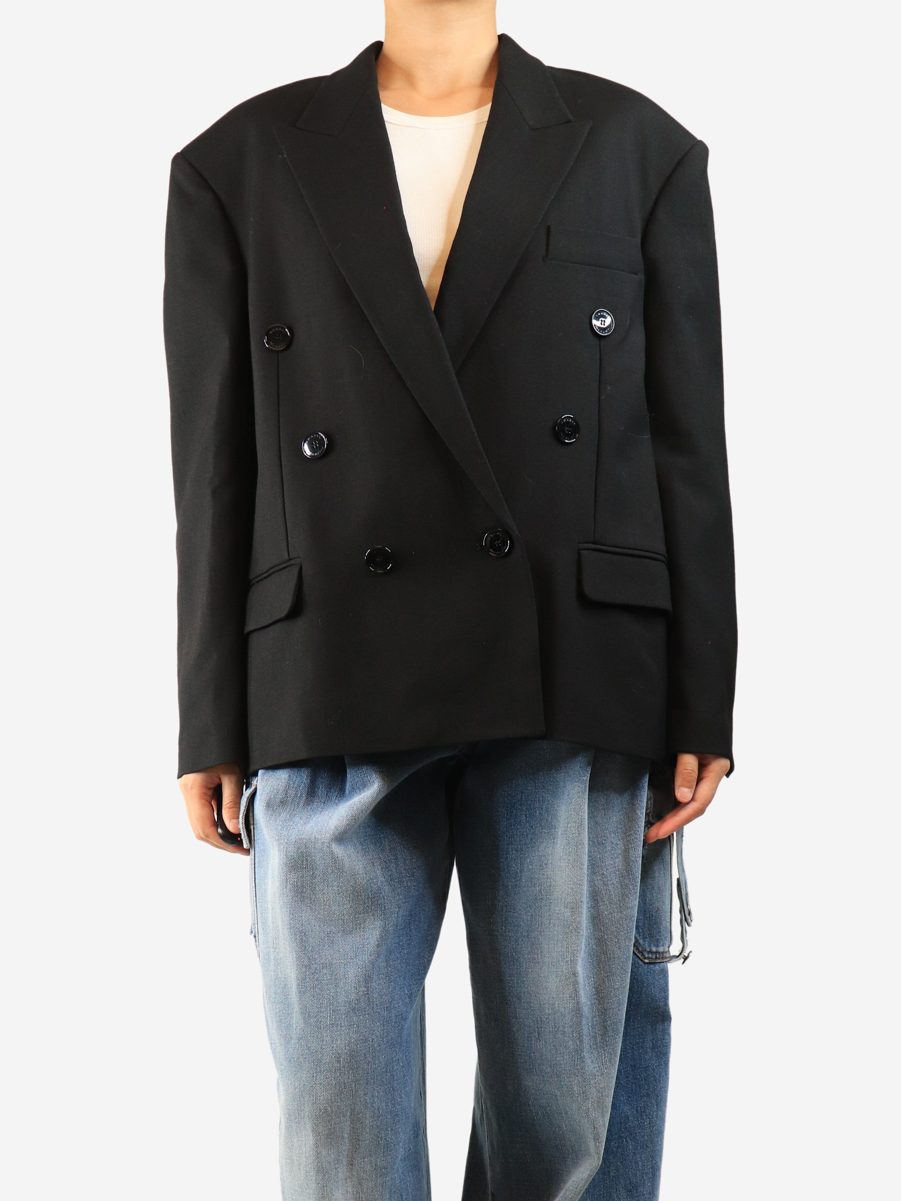 Black Klero double-breasted jacket - size UK 10 Coats & Jackets Isabel Marant 