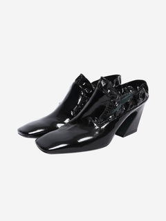 Black patent leather frill mules - size EU 38 Heels Mulberry 