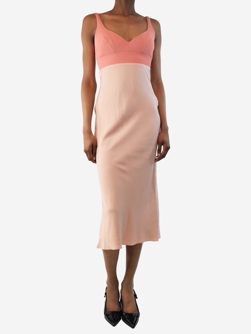 Pink midi tonal dress - size UK 4 Dresses Tome 