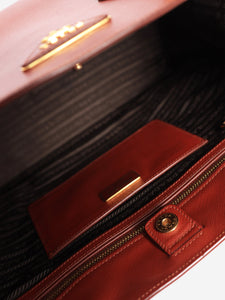Prada Maroon Saffiano leather Galleria 2way bag