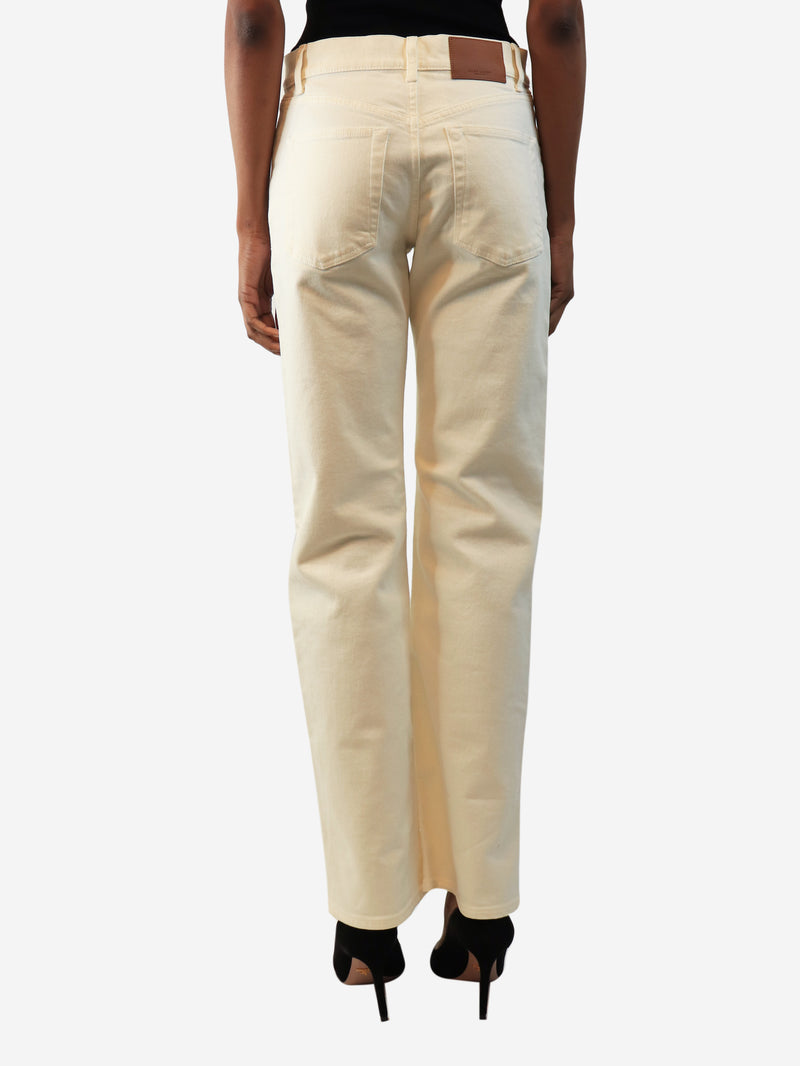 Cream straight-leg jeans - size UK 6
