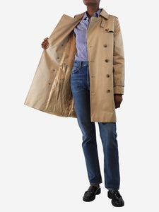 A.P.C. Neutral double-breasted trench coat - size UK 6