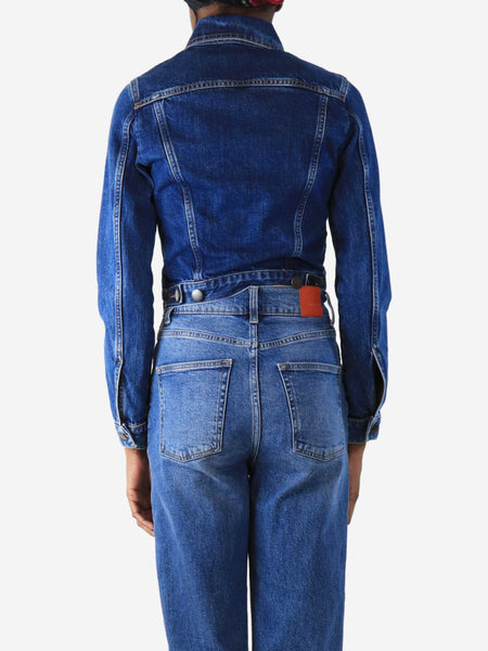 Blue cropped denim jacket - size UK 8 alternate image