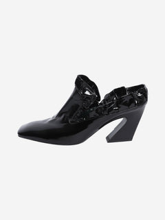 Black patent leather frill mules - size EU 38 Heels Mulberry 