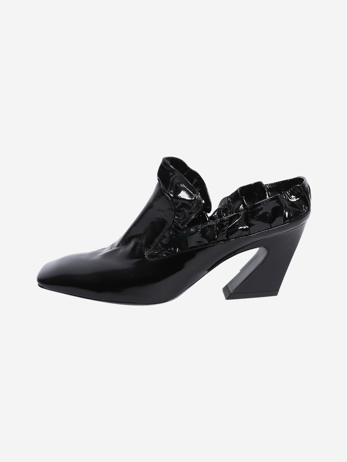 Black patent leather frill mules - size EU 38 Heels Mulberry 